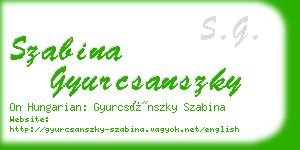 szabina gyurcsanszky business card